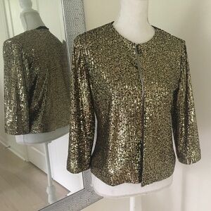 Chico's Gold Sequined jacket